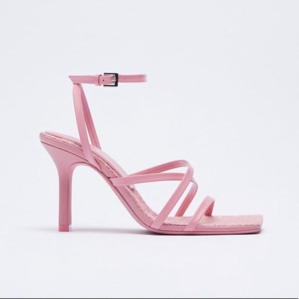 Zara Pink Strappy Women's Sandals - Picture 2 of 10